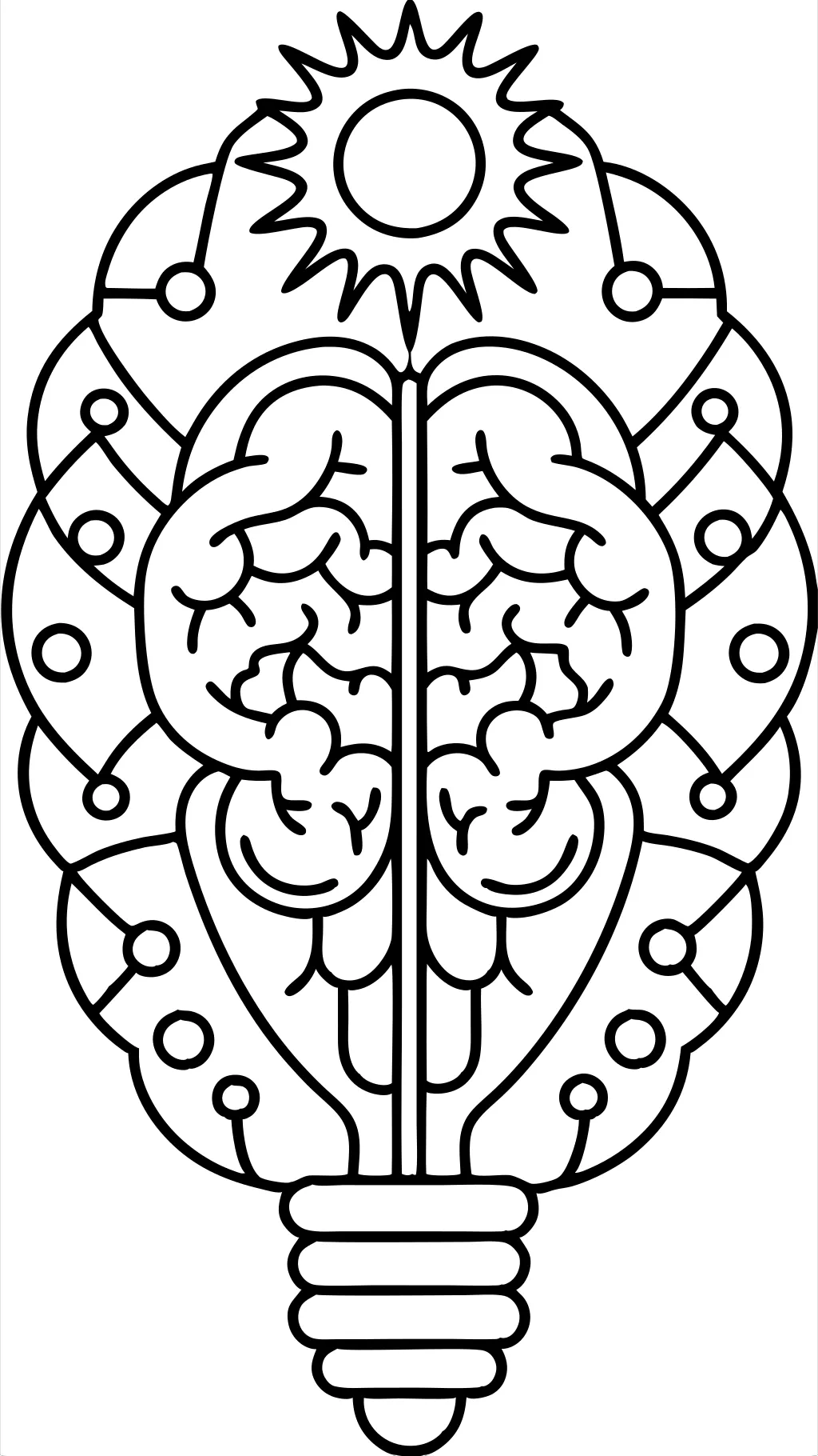 coloring page of brain